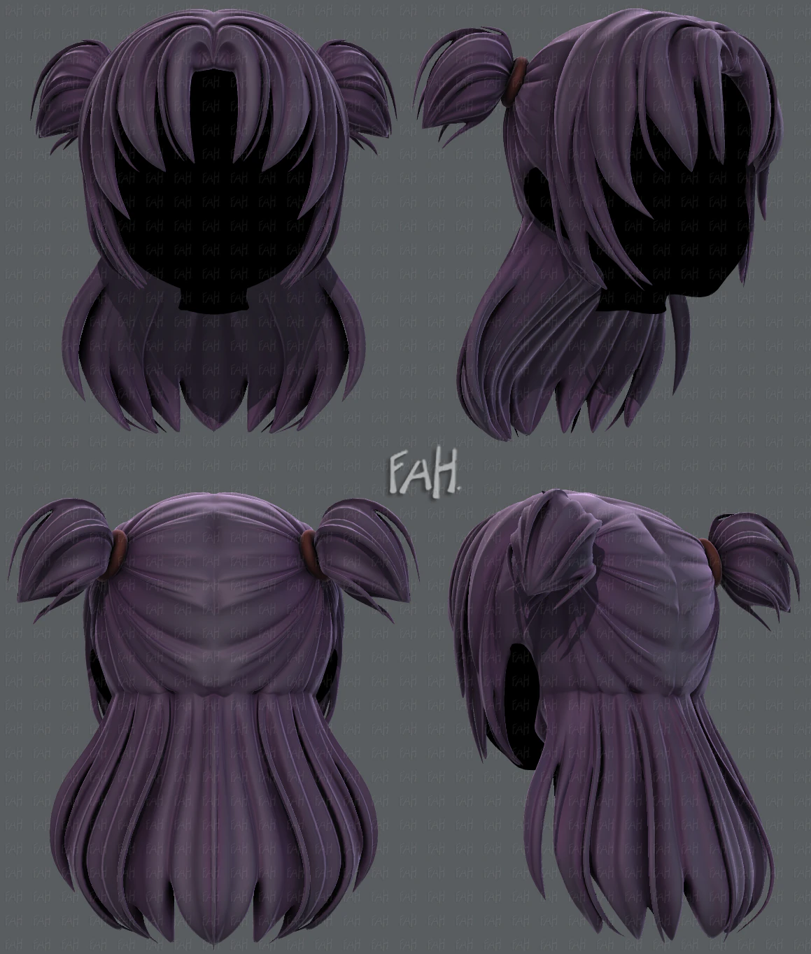 3d hair style for girl v44 3D Model .c4d .max .obj .3ds .fbx .stl .blend 