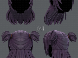 3d hair style for girl v44 3D Model