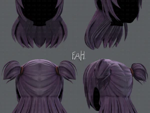 Acconciatura 3d per ragazza v44 Modello 3D