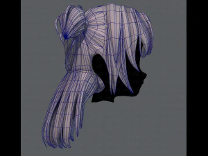 3d hair style for girl v44 3D Model