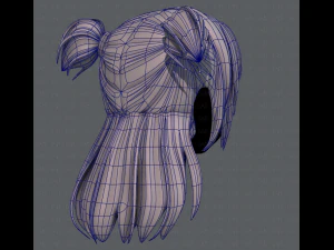 3d hair style for girl v44 3D Model