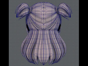 3d hair style for girl v44 3D Model