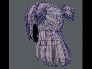 3d hair style for girl v44 3D Model