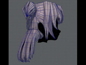 3d hair style for girl v44 3D Model