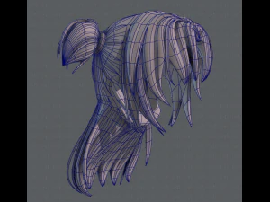 3d hair style for girl v44 3D Model