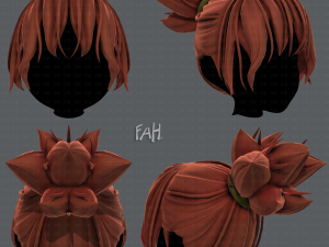 3d hair style for girl v45 3D Model