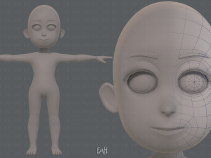 base mesh girl characterv07 3D Model