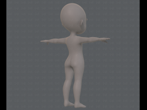 base mesh girl characterv07 3D Model