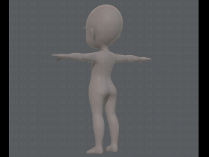 base mesh girl characterv07 3D Model