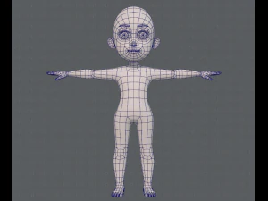 base mesh girl characterv07 3D Model