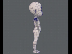 base mesh girl characterv07 3D Model