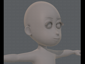 base mesh girl characterv07 3D Model
