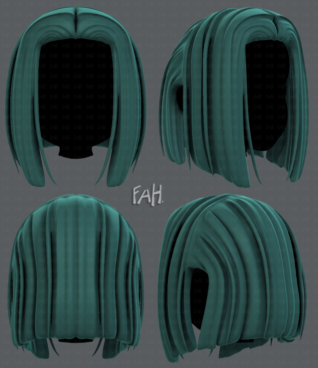 3d hair style for girl v46 3D 모델 .c4d .max .obj .3ds .fbx .stl .blend 