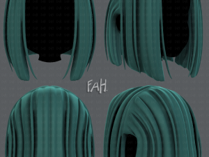 3d hair style for girl v46 3D Model