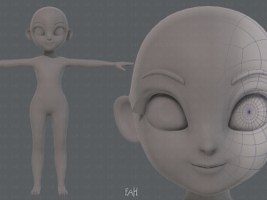 base mesh girl characterv08 3D Model