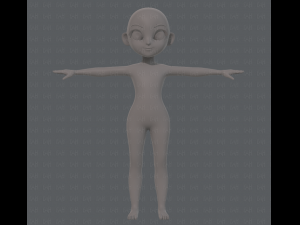 base mesh girl characterv08 Modèle 3D
