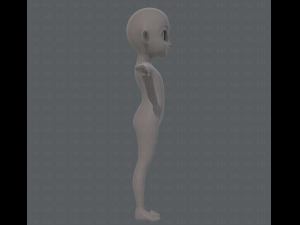 base mesh girl characterv08 Modèle 3D
