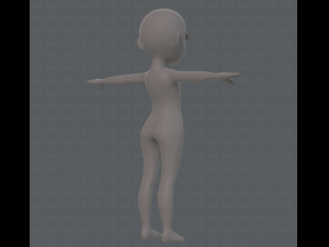 base mesh girl characterv08 Modèle 3D