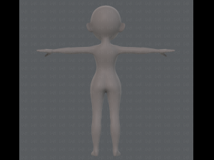 base mesh girl characterv08 Modèle 3D