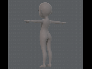 base mesh girl characterv08 Modèle 3D