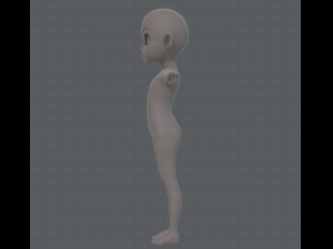 base mesh girl characterv08 Modèle 3D