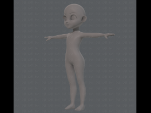base mesh girl characterv08 Modèle 3D