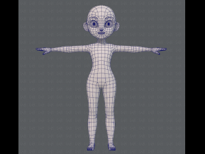 base mesh girl characterv08 Modèle 3D