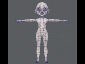 base mesh girl characterv08 3D Model