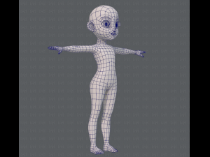 base mesh girl characterv08 Modèle 3D