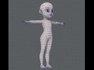 base mesh girl characterv08 3D Model
