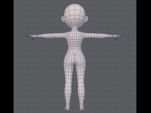 base mesh girl characterv08 Modèle 3D
