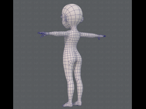 base mesh girl characterv08 Modèle 3D