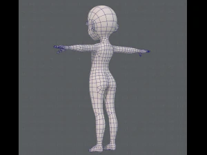 base mesh girl characterv08 3D Model