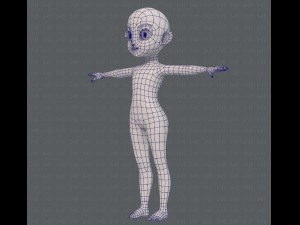 base mesh girl characterv08 Modèle 3D