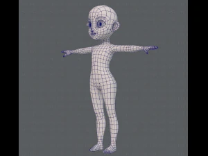 base mesh girl characterv08 3D Model