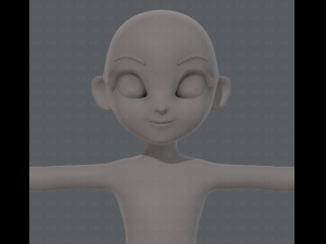 base mesh girl characterv08 Modèle 3D