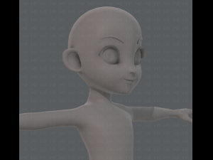 base mesh girl characterv08 Modèle 3D