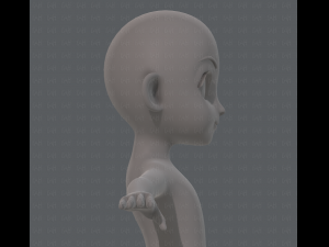 base mesh girl characterv08 Modèle 3D