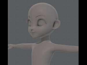 base mesh girl characterv08 Modèle 3D