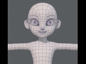 base mesh girl characterv08 Modèle 3D