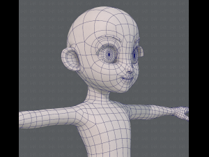 base mesh girl characterv08 Modèle 3D