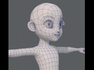 base mesh girl characterv08 3D Model
