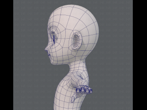 base mesh girl characterv08 Modèle 3D