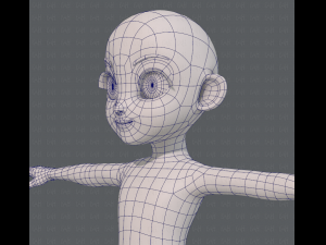 base mesh girl characterv08 Modèle 3D