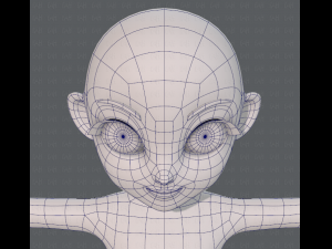base mesh girl characterv08 Modèle 3D