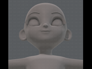 base mesh girl characterv08 Modèle 3D