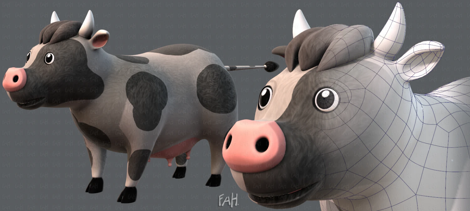 cow v01 3D Model .c4d .max .obj .3ds .fbx .stl .blend 