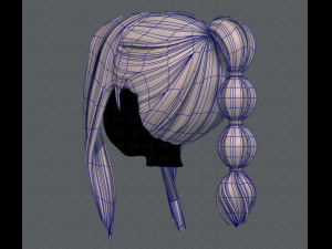 3d hair style for girl v47 3D Модель