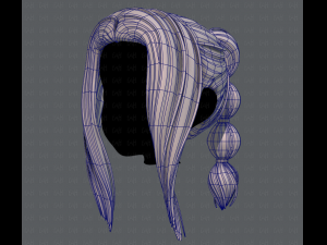 3d hair style for girl v47 3D Модель