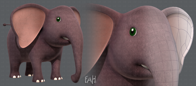 elephant v01 3D Model .c4d .max .obj .3ds .fbx .stl .blend 